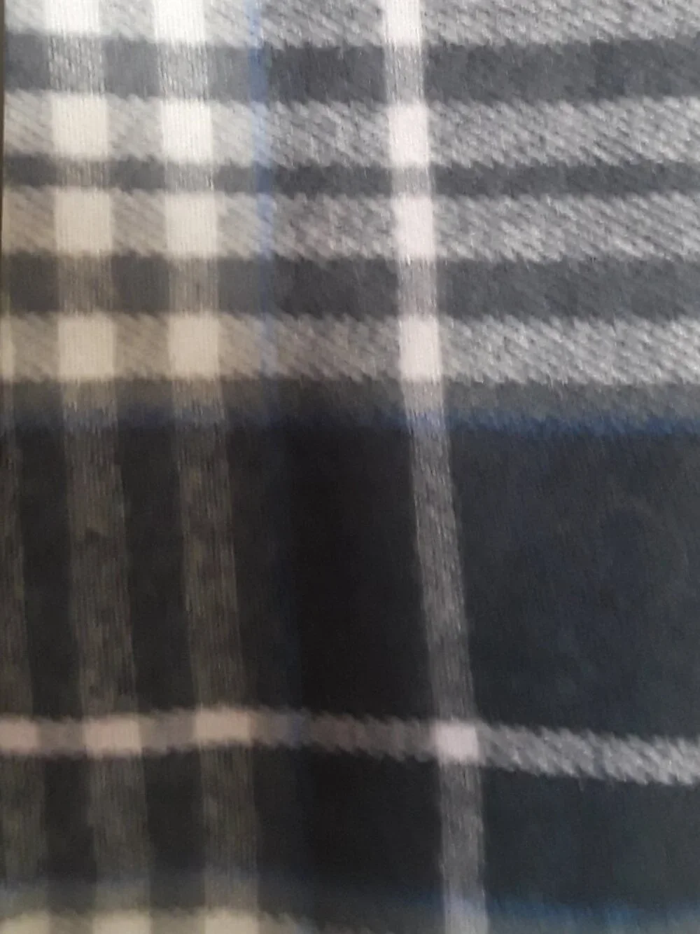 Scarf - Steve Madden Navy Blue & White Plaid Fringe Winter Oversized Wrap NWT ❄️